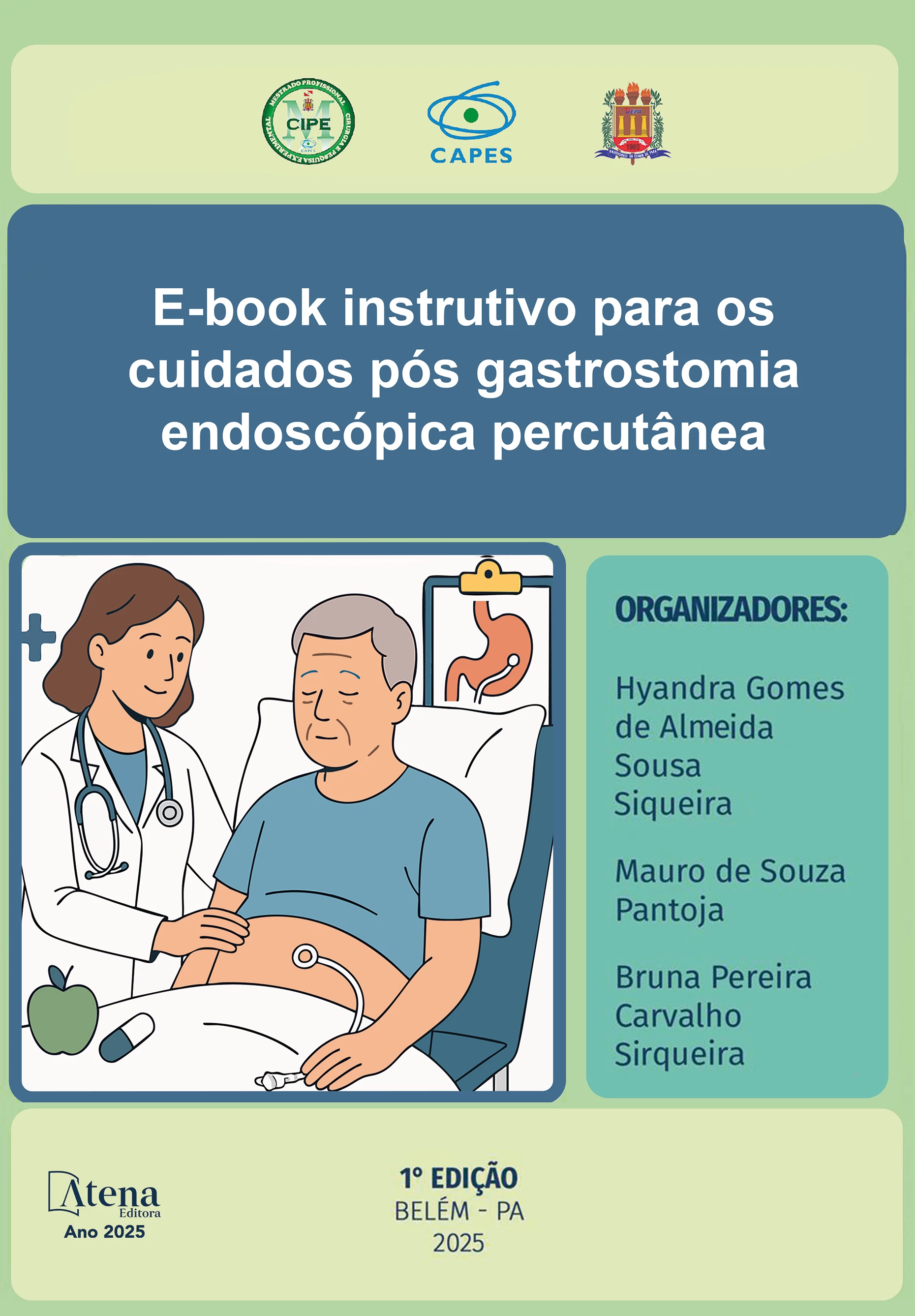 capa do ebook E-book instrutivo para os cuidados pós gastrostomia endoscópica percutânea