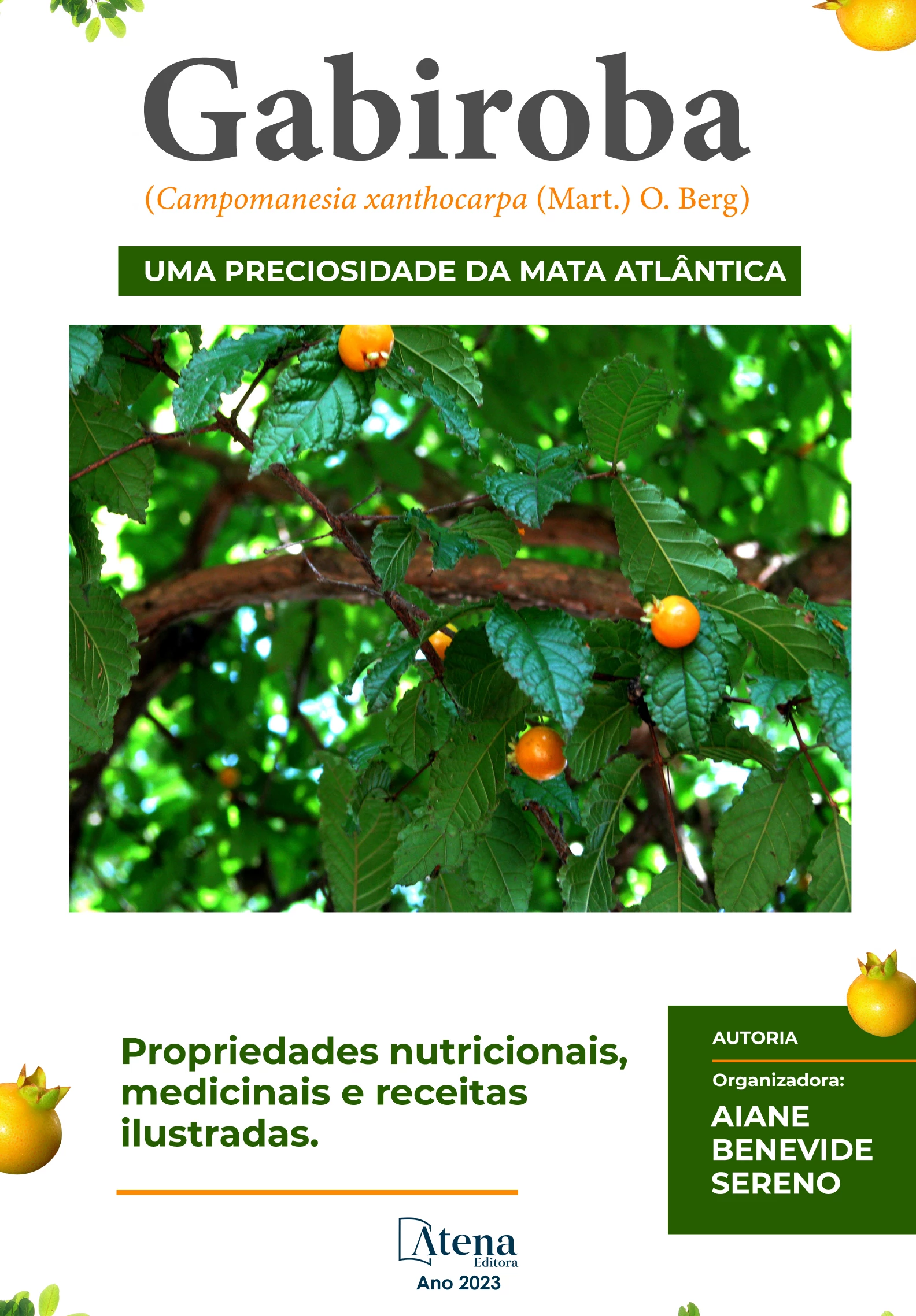 capa do ebook Gabiroba (Campomanesia xanthocarpa (Mart.) O. Berg) uma preciosidade da Mata Atlântica – Propriedades nutricionais, medicinais e receitas funcionais ilustradas